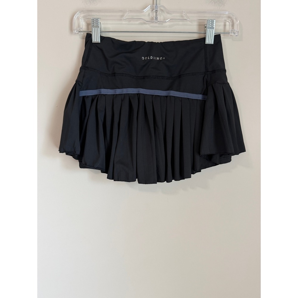 Goldhinge Pleated Tennis Skort Women Size S Black Athletic Mini Skirt Activewear